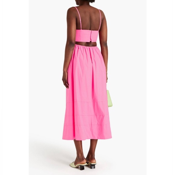 NICHOLAS Pink Dress Baylee Cotton Cut-Out Midi Dress US 6 - Picture 6 of 11